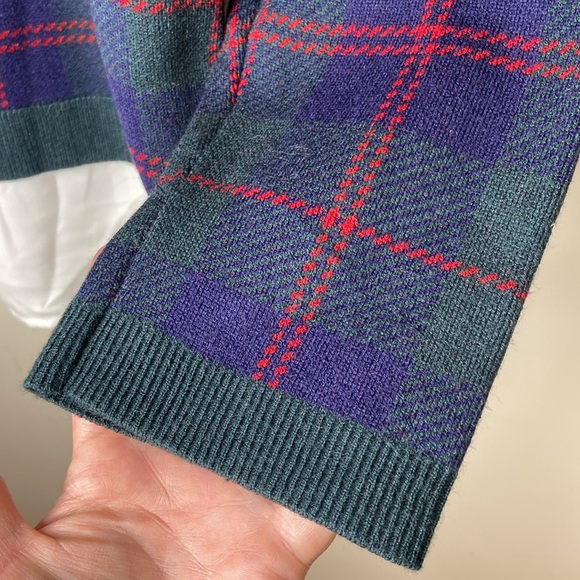 ANNE KLEIN Treeline Combo Mixed Media Plaid Sweater - Picture 13 of 13